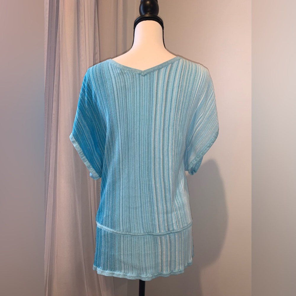 WHBM White House Black Market metallic knit top women’s shirt size medium 10 12 - Picture 9 of 15